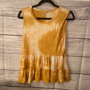 Hanger 55 yellow tie dye tank top xl